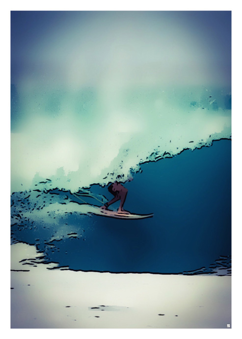 poster planche de surf guy