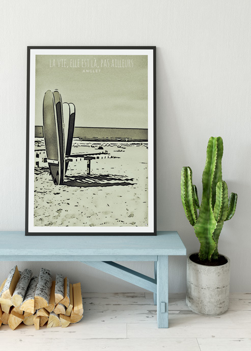 anglet affiches surf retro