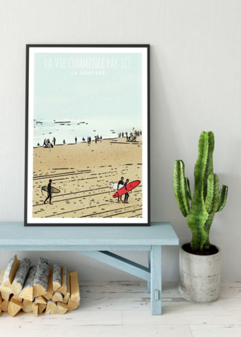 surf affiches plage hossegor