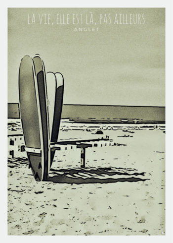 surf anglet pays basque affiche guy
