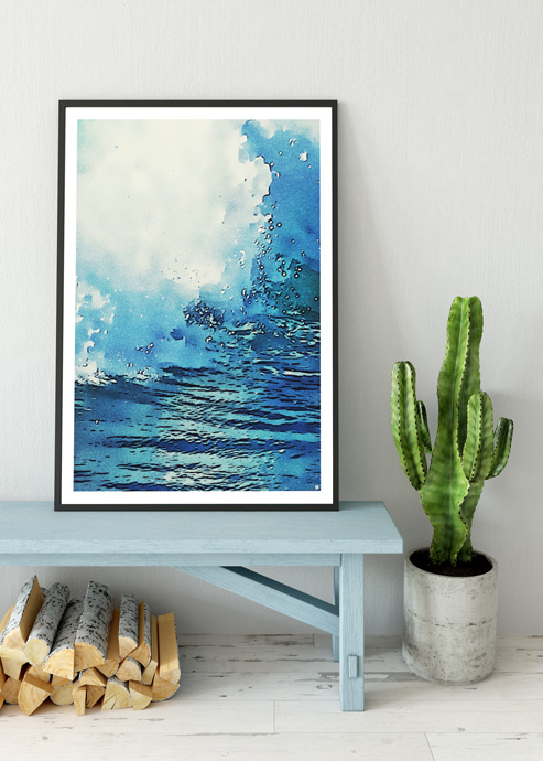 ocean surf wave posters